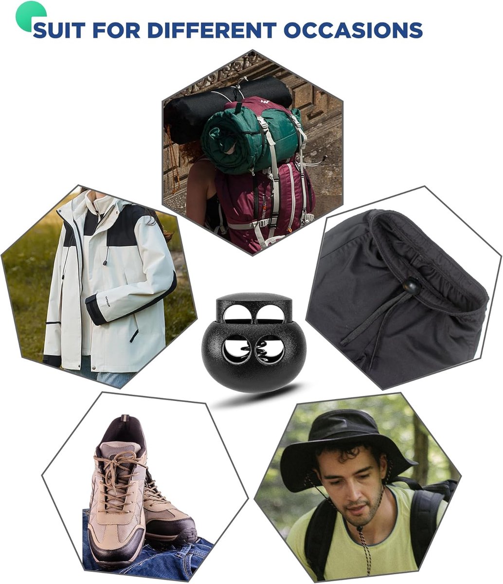 BOTC 20x Koordstopper - Koordsteller- Lanyard String Koord Clips voor Drawstrings Gebruik in Schoenveter