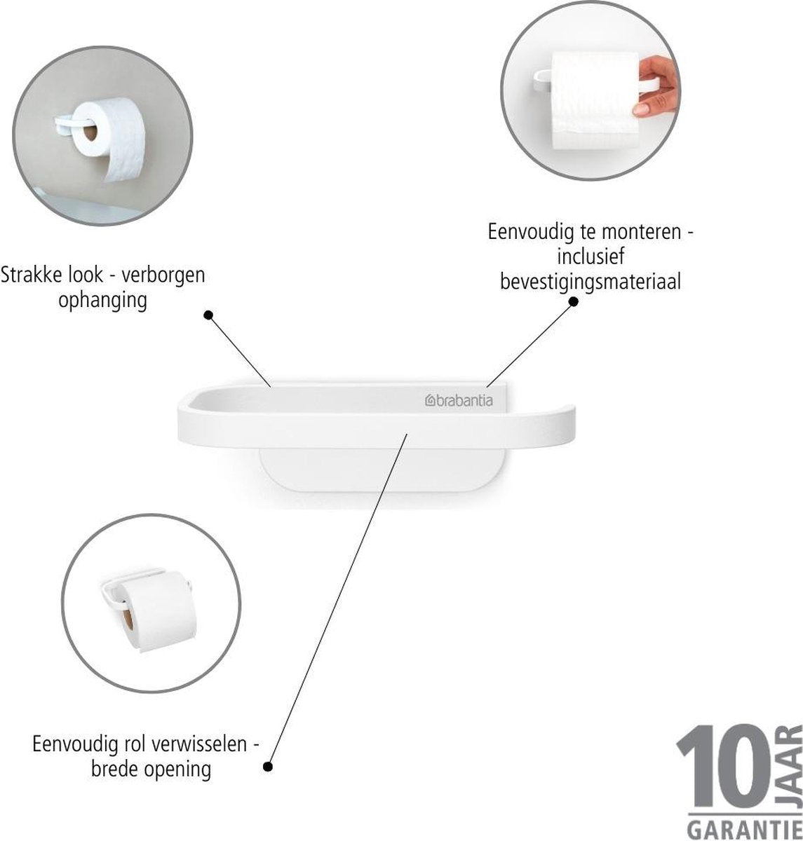 Brabantia MindSet WC Rolhouder - Hangend - Mineral Fresh White