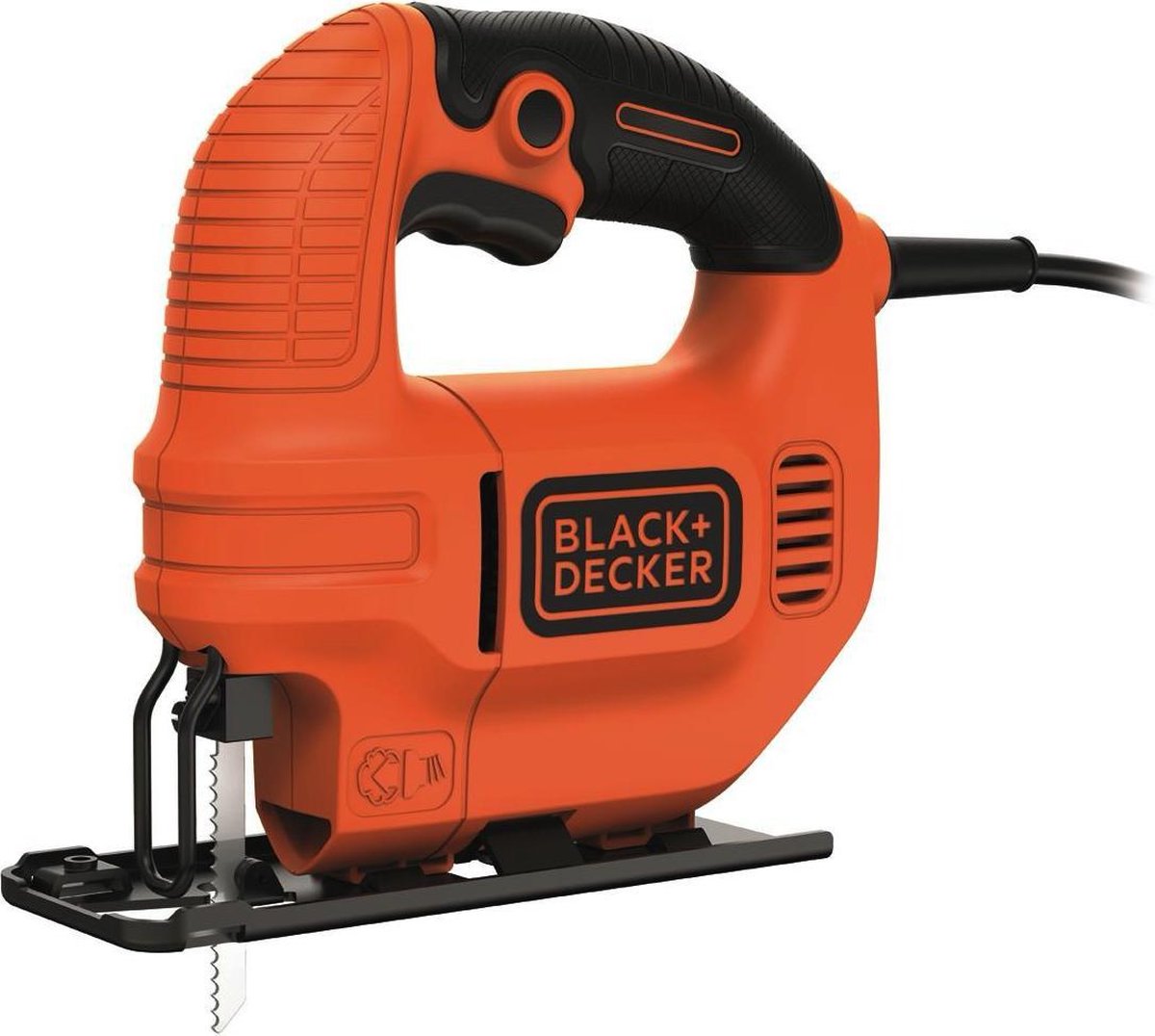 Black & Decker Compacte 400W decoupeerzaag. rechte zaagsneden. bochten en 45° afschuinen