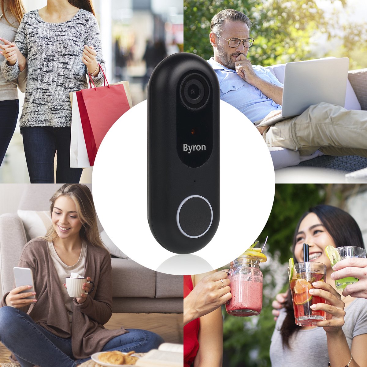 Byron DSD-28119 Bedrade Wifi Video deurbel - Full HD 1080p camera - 8-24 volt input