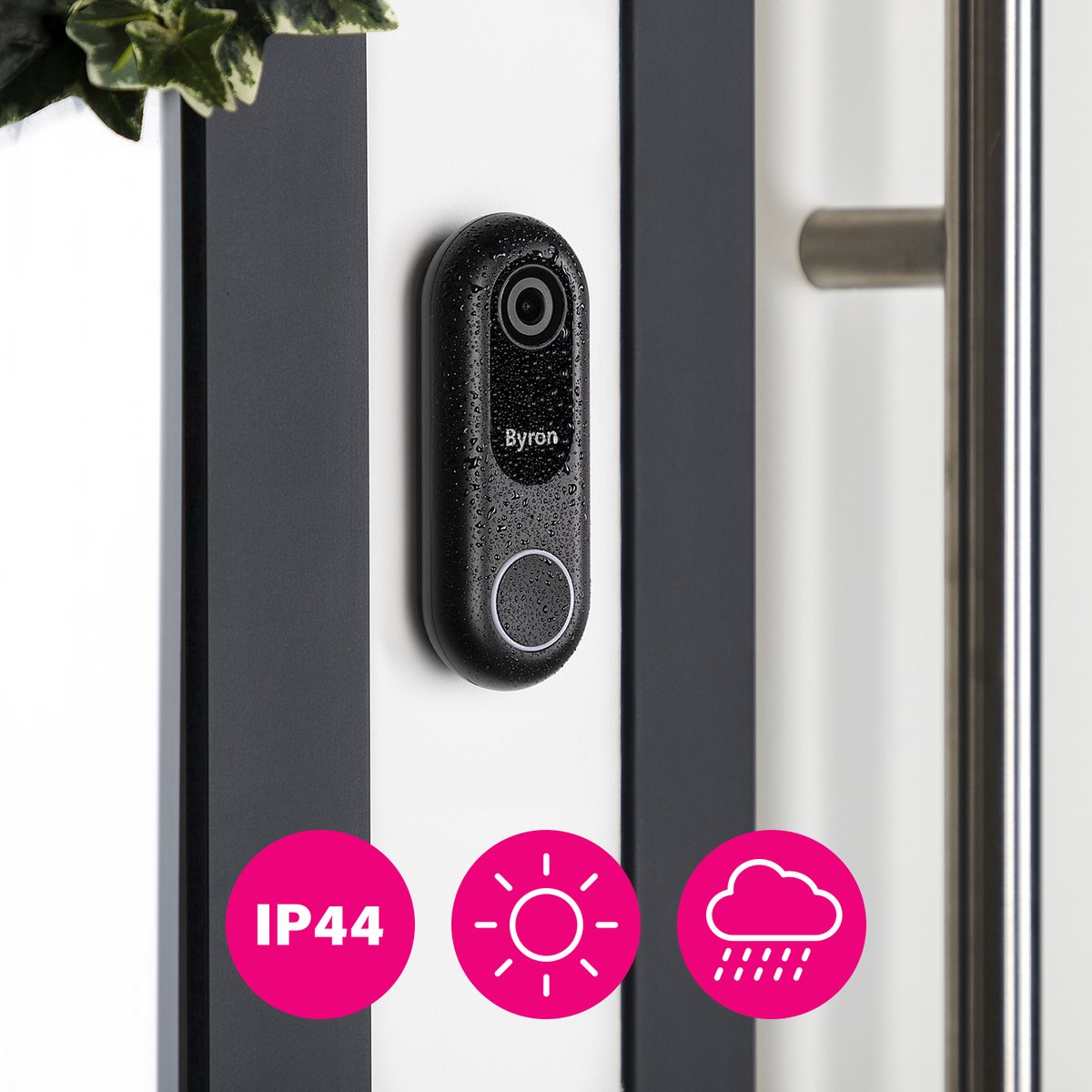 Byron DSD-28119 Bedrade Wifi Video deurbel - Full HD 1080p camera - 8-24 volt input
