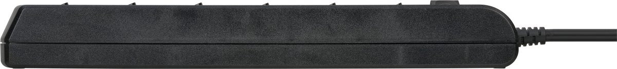 Stekkerdoos individueel schakelbaar 6-voudig 2m H05VV-F 3G1,5 zwart