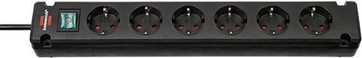 Bremounta stekkerdoos 6-voudig zwart 3m H05VV-F 3G1,5