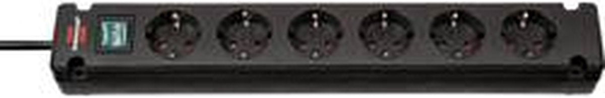 Bremounta stekkerdoos 6-voudig zwart 3m H05VV-F 3G1,5