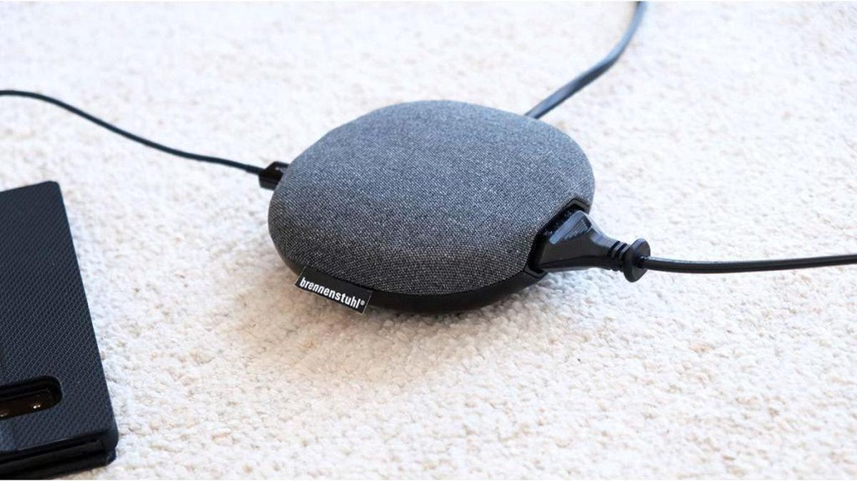 brennenstuhl®estilo laadstation met textieloppervlak (Stekkerdoos met 1x Eurostekker en 2x USB-lader) zwart/antraciet