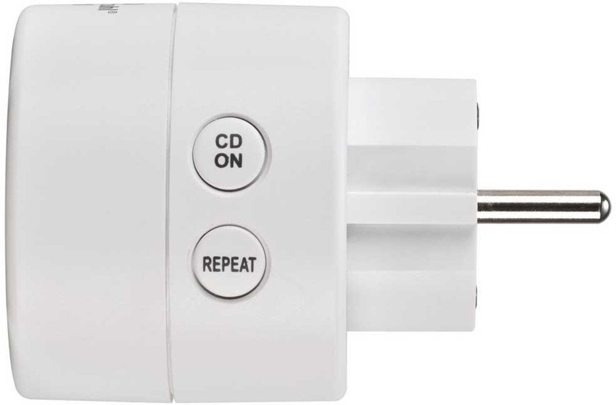 Brennenstuhl Digitale Tijdschakelaar / Tijdklok met randaarde met geïntegreerd LED-display (Timer stopcontact voor binnen, Schakelklok met randaarde met timer en hogere contactberscherming) wit