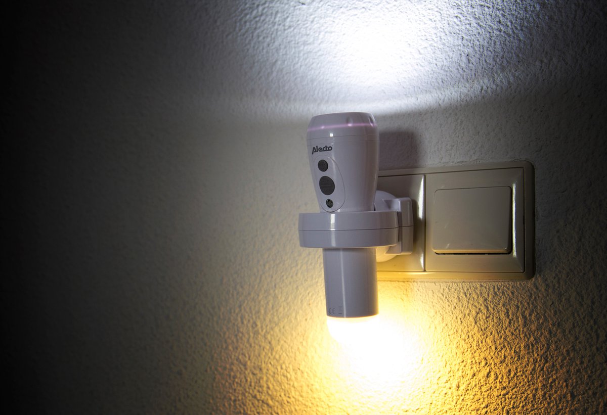 Alecto ATL-110 - LED Zaklamp - Noodverlichting - Automatisch aan bij stroomuitval - Wit