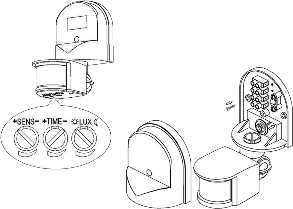 Wandbewegingssensor en schemering 180 ° - Maclean MCE25