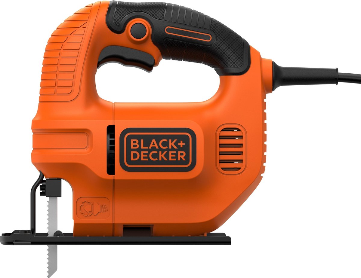 Black & Decker Compacte 400W decoupeerzaag. rechte zaagsneden. bochten en 45° afschuinen