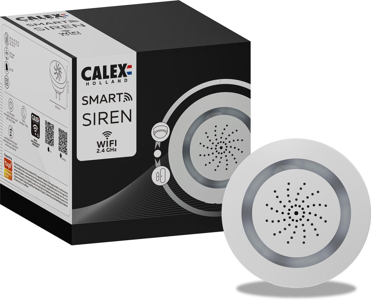 Calex Slimme Sirene - Smart Home Alarmbeveiliging - Stopcontact - 100db