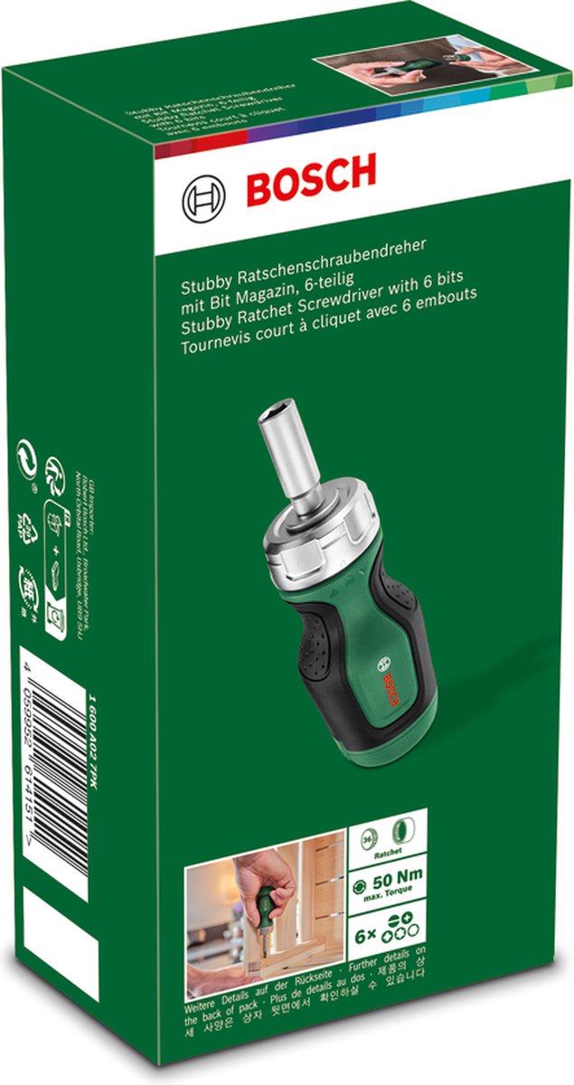 Bosch Compacte ratel schroevendraaier - met 6 bits