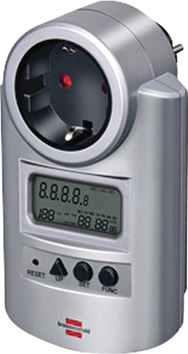 Brennenstuhl Primera-Line energiemeter PM 231 E (Stroommeter met klok- en meetfunctie, energiekostenmeter met 2 individueel instelbare elektriciteitstarieven)