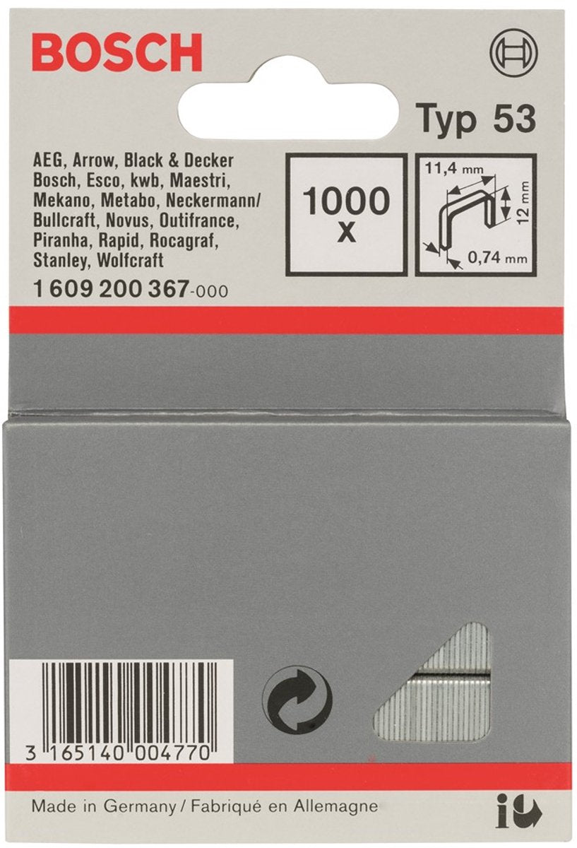 Bosch - Niet met fijne draad type 53 11,4 x 0,74 x 12 mm