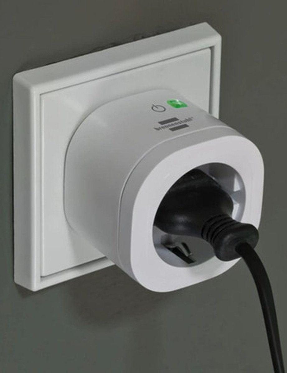 brennenstuhl®Connect Smart Plug WA 3000 XS01 (Slimme Stekker 2,4 GHz compatibel met Alexa en Google Assistant, smart stekker met Tijdsschakelaar, gratis app)
