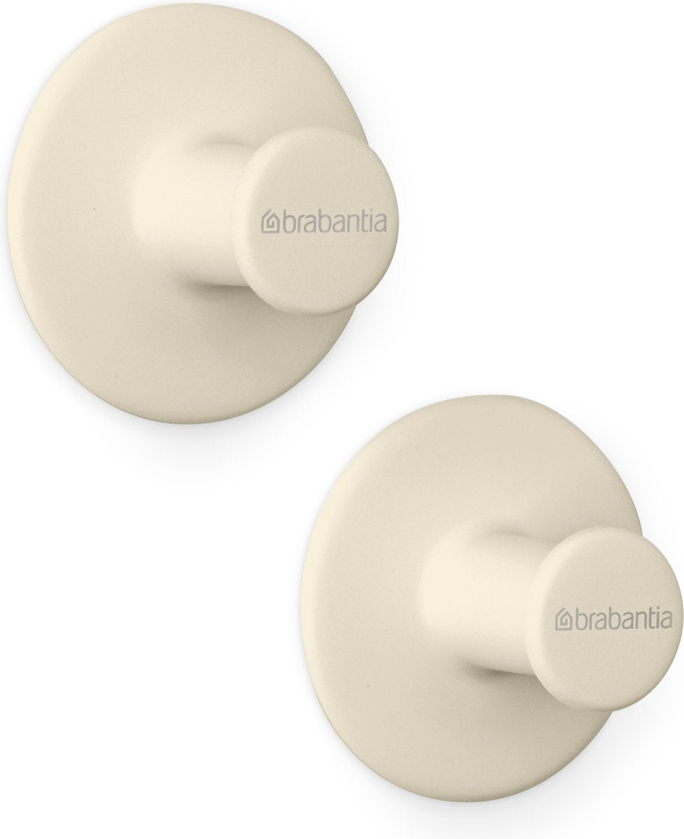 Brabantia ReNew Handdoekhaakjes - 2 stuks - Zonder Boren - Soft Beige