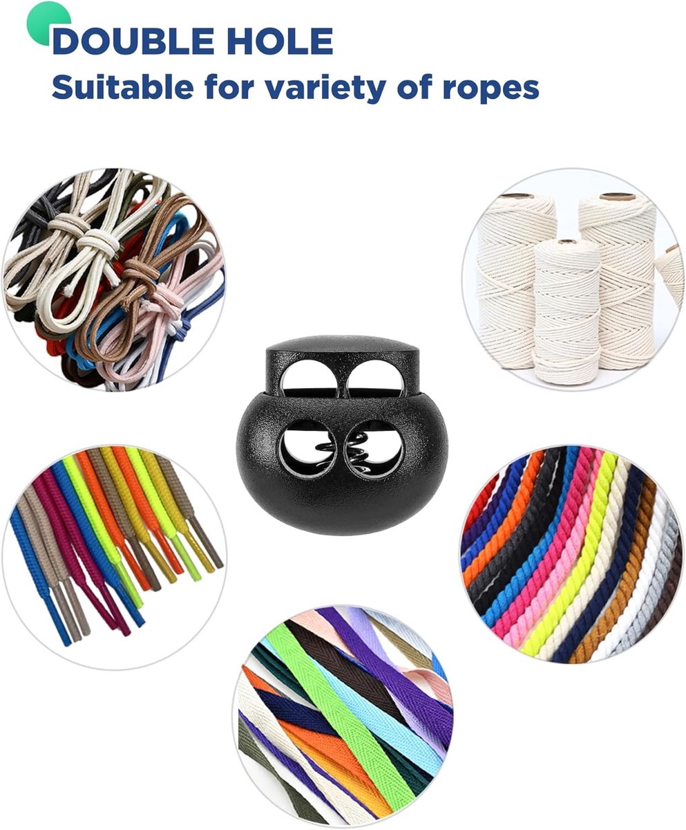 BOTC 20x Koordstopper - Koordsteller- Lanyard String Koord Clips voor Drawstrings Gebruik in Schoenveter