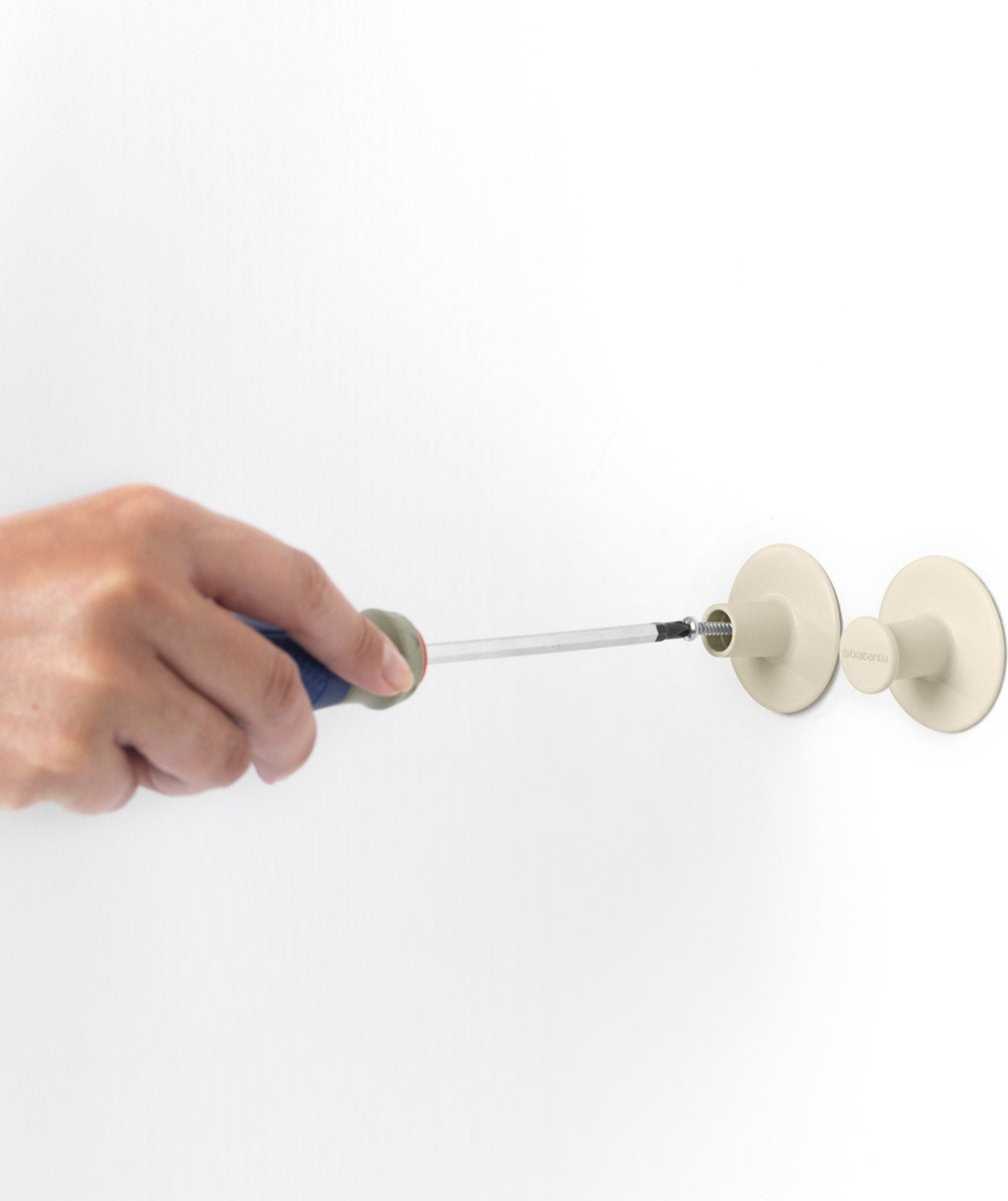 Brabantia ReNew Handdoekhaakjes - 2 stuks - Zonder Boren - Soft Beige