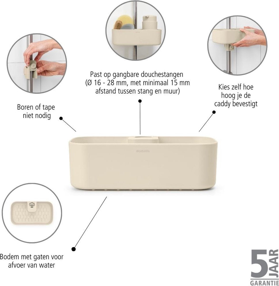 Brabantia ReNew Doucherek - Zonder boren - Soft Beige