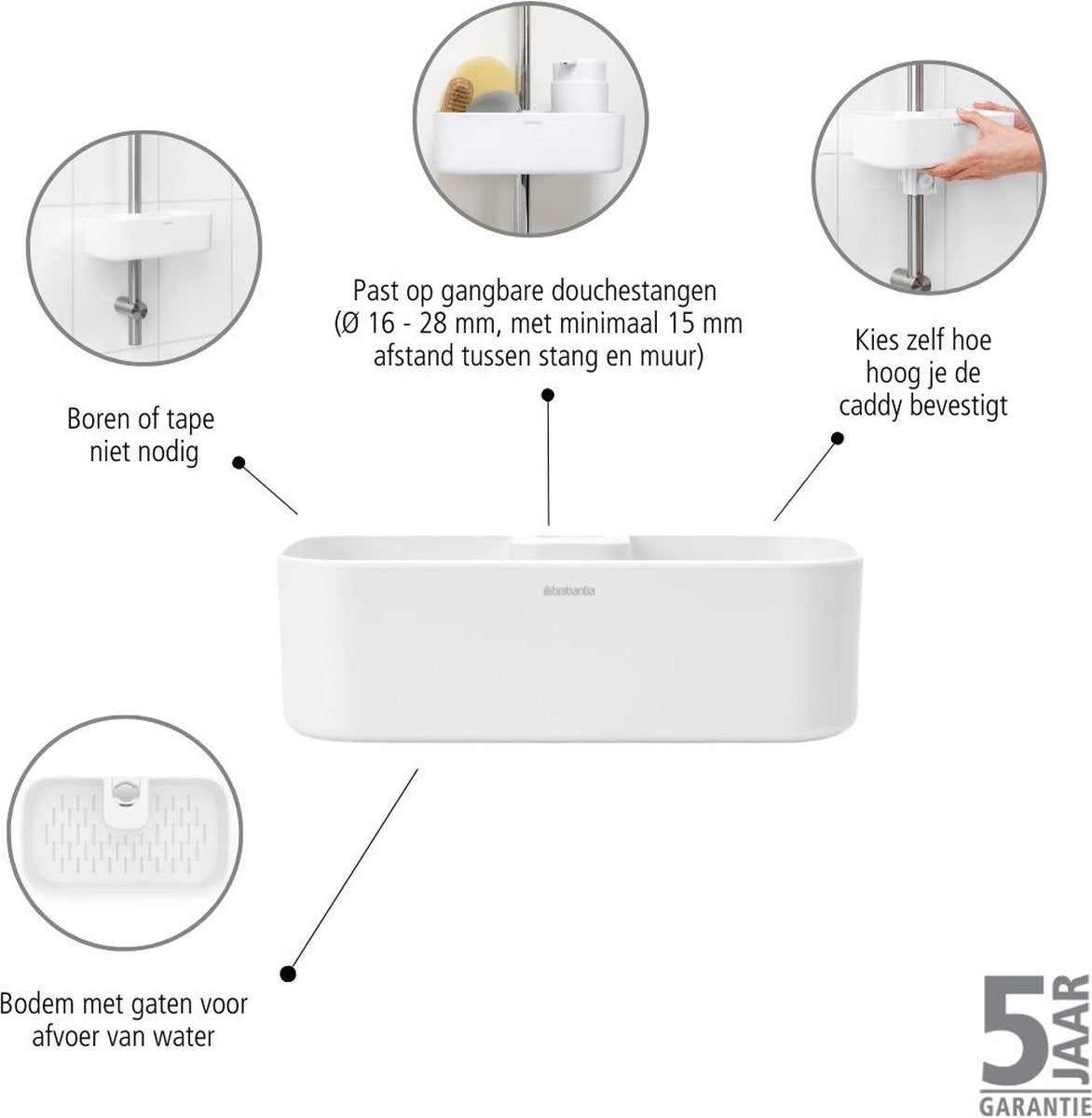 Brabantia ReNew Doucherek - Zonder boren - White