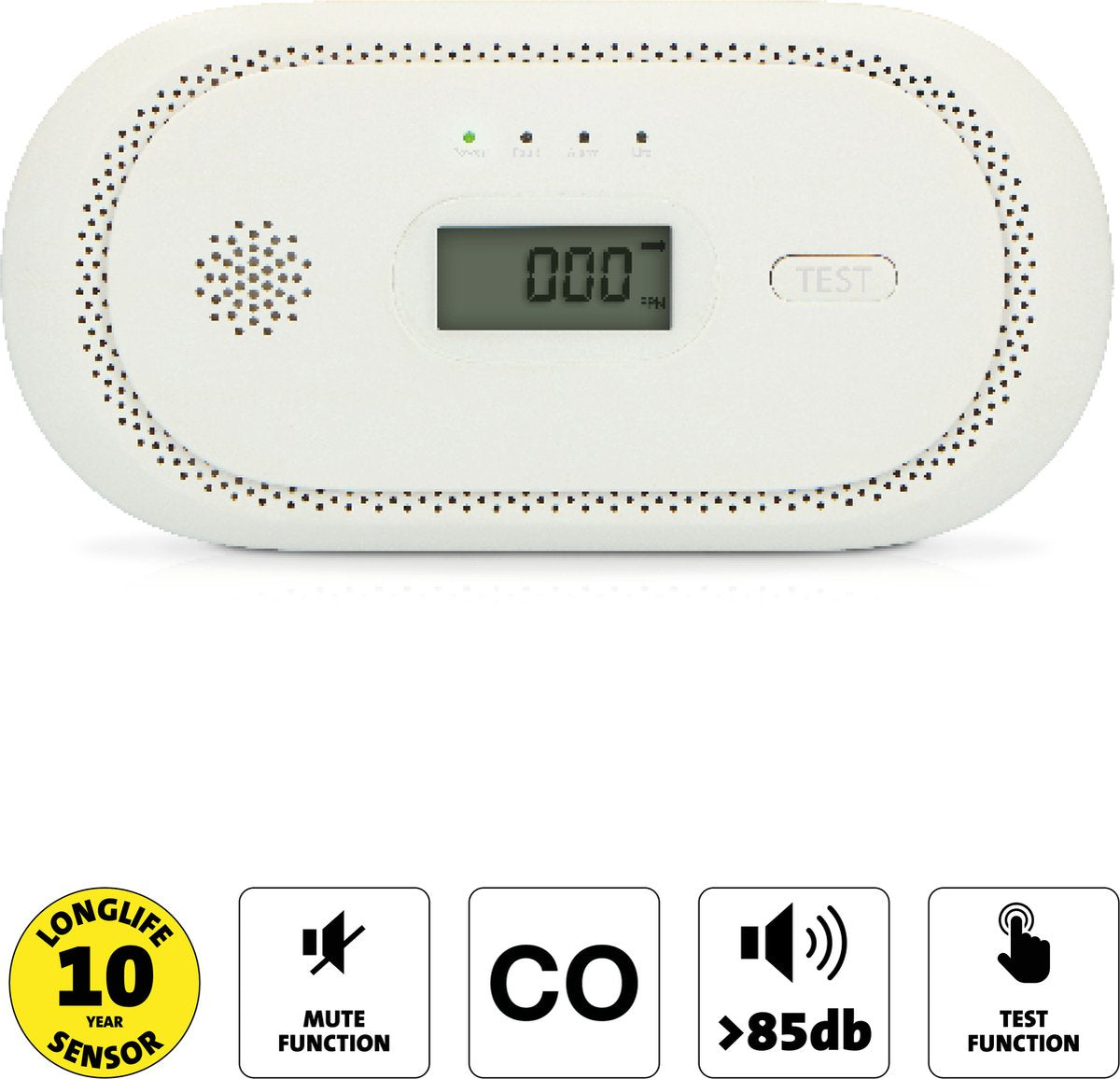 Alecto COA2650 - Koolmonoxidemelder met 10 jaar sensor en display