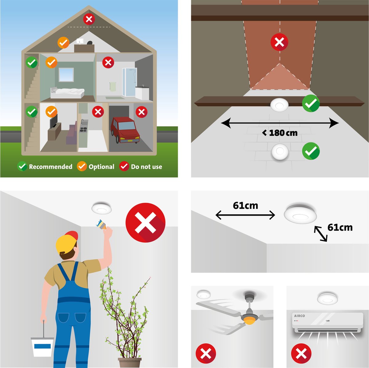 Alecto SA20 2X - Rookmelder - 10 jaar sensor - Voldoet aan Europese norm EN14604 - 2 stuks