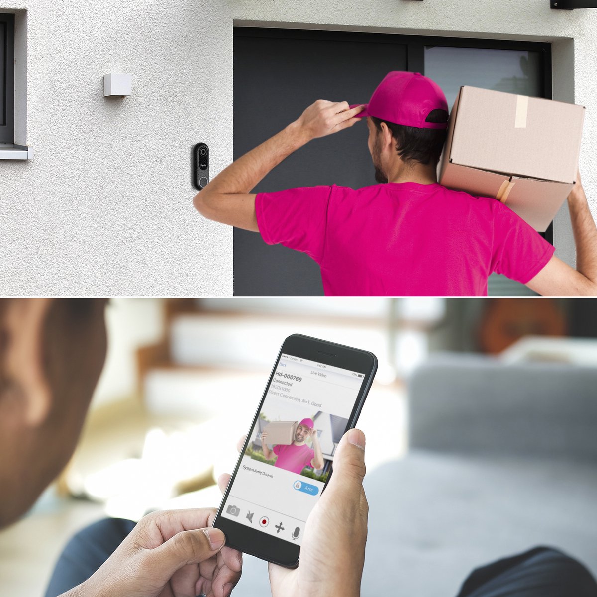 Byron DSD-28119 Bedrade Wifi Video deurbel - Full HD 1080p camera - 8-24 volt input