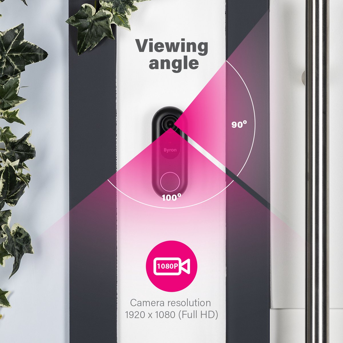 Byron DSD-28119 Bedrade Wifi Video deurbel - Full HD 1080p camera - 8-24 volt input