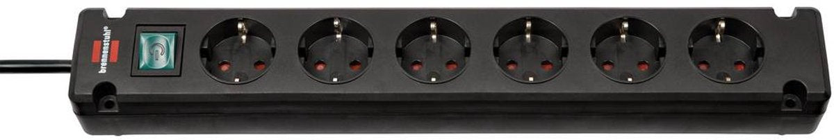 Bremounta stekkerdoos 6-voudig zwart 3m H05VV-F 3G1,5