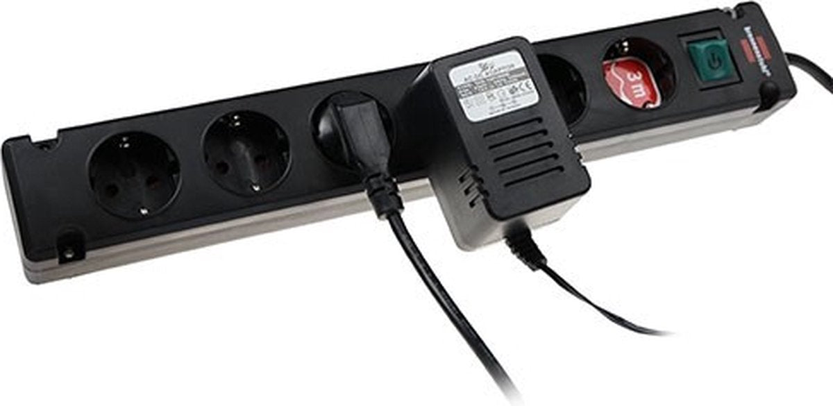 Bremounta stekkerdoos 6-voudig zwart 3m H05VV-F 3G1,5