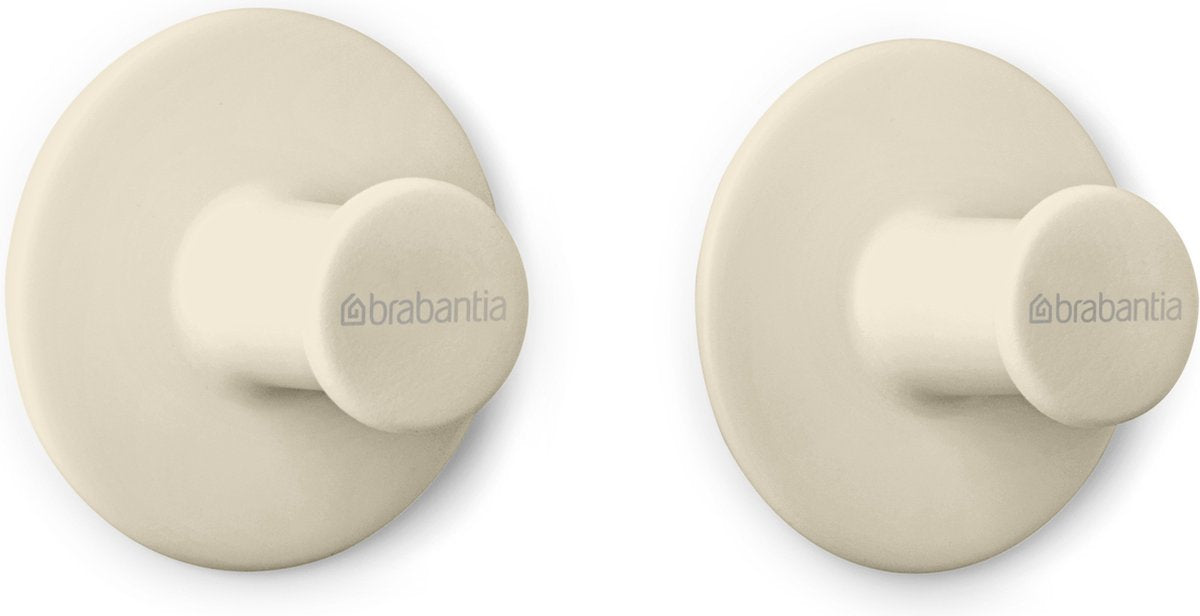 Brabantia ReNew Handdoekhaakjes - 2 stuks - Zonder Boren - Soft Beige