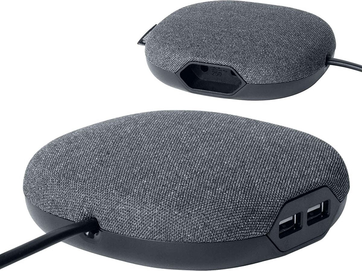 brennenstuhlÂ®estilo laadstation met textieloppervlak (Stekkerdoos met 1x Eurostekker en 2x USB-lader) zwart/antraciet