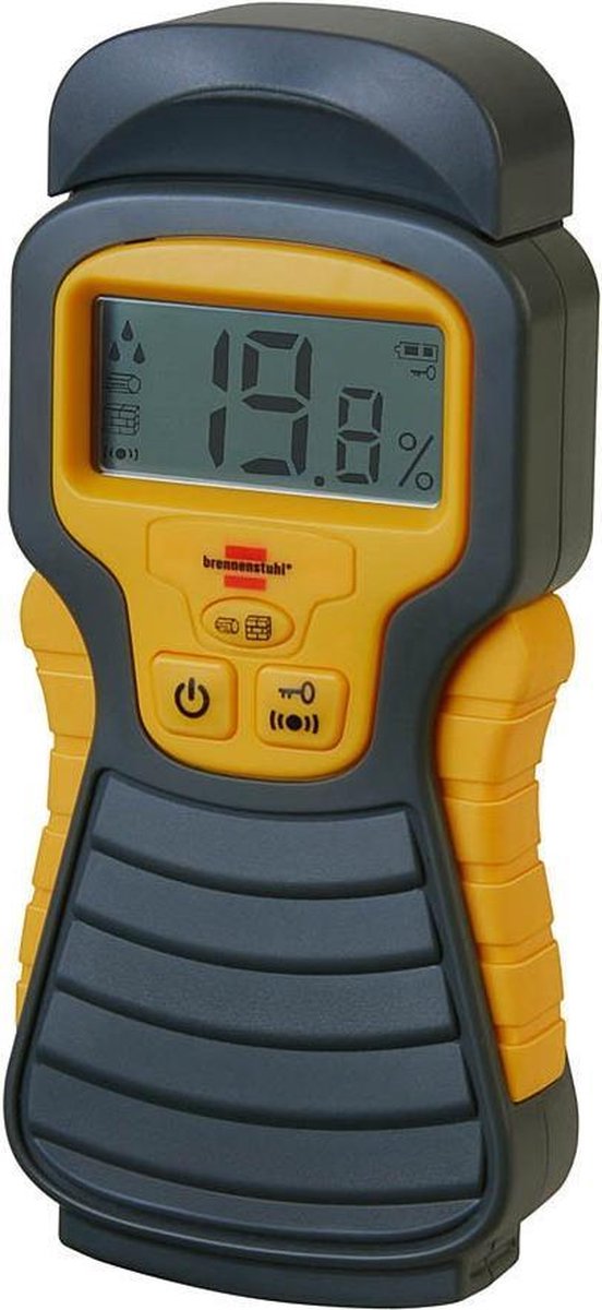 Brennenstuhl Vochtmeter MD (Vochtigheidsmeter voor hout/wanden/bouwmateriaal, met LCD Display) Antraciet/Geel