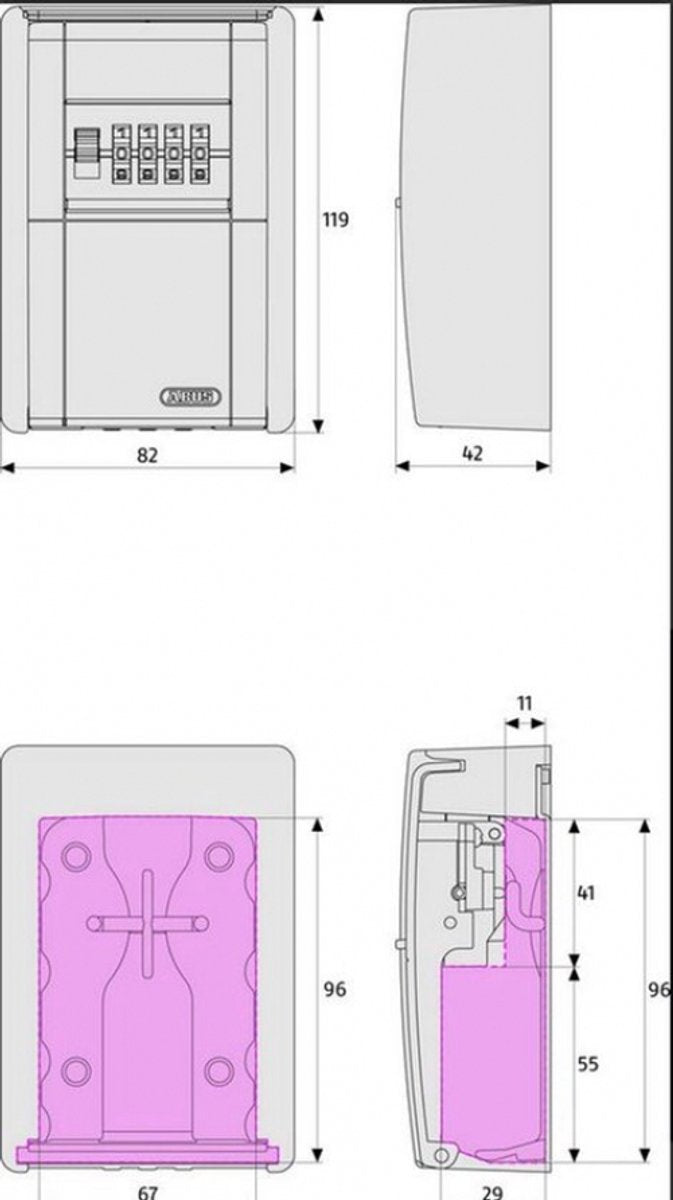 Abus 787B Sleutelkluis - Wandmontage - Met cijfercombinatie