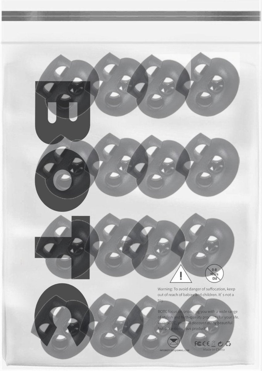 BOTC 20x Koordstopper - Koordsteller- Lanyard String Koord Clips voor Drawstrings Gebruik in Schoenveter