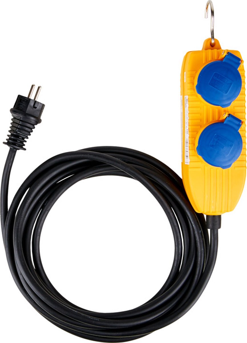Brennenstuhl verlengsnoer IP54 met stekkerdoos (4-voudige verlengkabel voor buiten, buitenverdeler met 5m kabel)