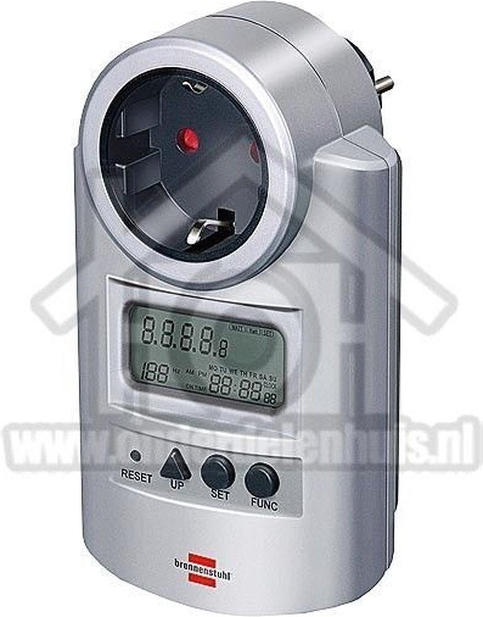 Brennenstuhl Primera-Line energiemeter PM 231 E (Stroommeter met klok- en meetfunctie, energiekostenmeter met 2 individueel instelbare elektriciteitstarieven)